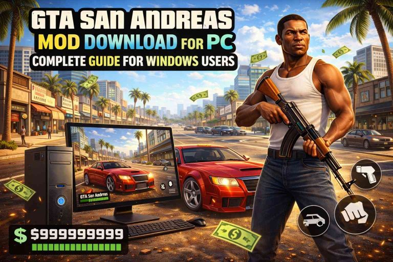 GTA San Andreas mod download guide for PC Windows gameplay